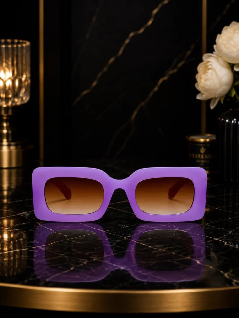 Arriba Unisex Rectangle Sunglasses Chunky Frame UV400